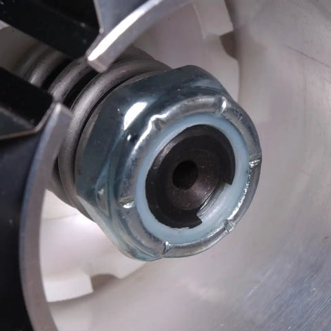 Close-up of Rock Solid Hex Lock Nuts With Nylon Insert Grip Zinc Plated Coarse Finish for secure fastening assembly.