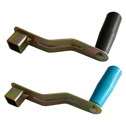 Two Net Post Tension Adjuster Handles For Tennis Courts Quick Install Iron Post Clamp Tool, black and blue grips