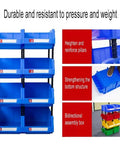 Top Shelf Stackable Storage Bins And Tool Organizer For Garage Or Shop Hardware Parts Tote Red Eighty Piece Set Beast Mode Polypropylene Crates blue stacking bins display with adjustable pillars