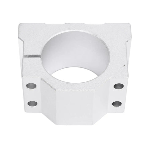 Solid As A Rock 45mm Spindle Clamp Motor Bracket For Cnc Routers machined aluminum alloy showing inner hole and mounting holes.
