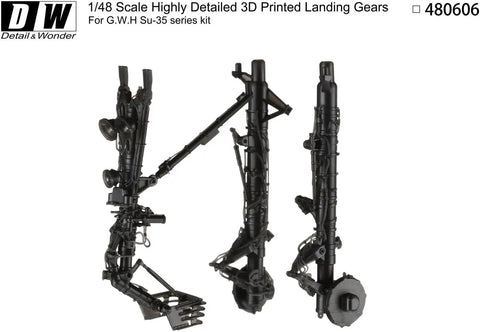Su-35 Flanker Landing Gear 1 By 48 Scale Detail Up Parts For Great Wall Hobby Kit 3D Printed Upgrade With Metal Stiffening Shafts Model DWO480606