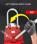 Built Different Heavy Duty Steel Magnetic Lifter Kick Butt Industrial Handheld Magnet showing operation handle at 90 degrees.