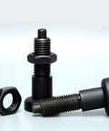 GN613 Index Plunger Screw Lock Spring Return Indexing Pin Hardened Steel with screw and nut for heavy machinery use.