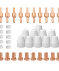 Extended Tip Plasma Cutter Consumables Kit For PT31 JG-40 LG40 Torch Fits RBC 4000 4500 5000D Includes Nozzle Electrodes Shield Cups