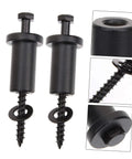 Premium Sliding Barn Door Hardware Kit With Carbon Steel Spacers Wall Track Connectors And Heavy Duty Barn Door Bar For Easy Install Built To Last Replacement Parts For Smooth Quiet Operation, showing black spacers and screws close-up.
