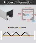 Heavy Duty Folding Sliding Barn Door Hardware Kit Featuring Adjustable Aluminum Top And Bottom Track Rollers For Slick Interior Door Glide Plus No Sweat DIY Install Setup dimensions and assembly guide.