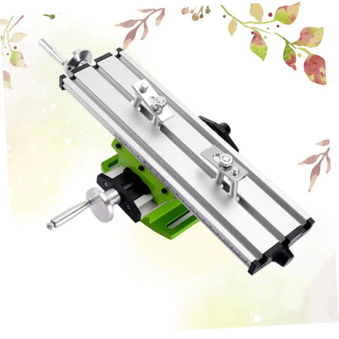 Rock Solid Mini Milling Machine Worktable With Slick Compound Drill Slide Table and Heavy Duty Multifunction Vise Fixture For Bench Drill X Y Axis Precision top view of aluminum worktable