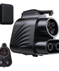 Upgraded Nacs To Ccs1 Supercharger Adapter With Heavy Duty 500 Amp 250 Kw Connector for Tesla Networks, black design.