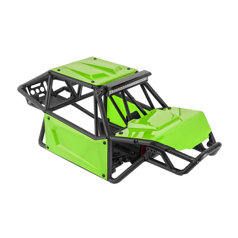 Nylon Rock Buggy Roll Cage Body Shell Kit For 1/10 RC Crawlers With DIY Unassembled Design, in green, lightweight tube frame.