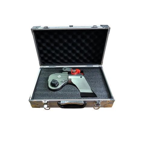 Heavy Duty Hydraulic Square Drive Torque Wrench With Electric Pump in case, showcasing its durable design for industrial use.