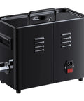 Heavy Duty 6 Liter Ultrasonic Cleaner With Digital Timer And Heater, black stainless steel design with control panel.