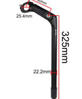 Alloy Adjustable Quill Stem With 340mm Extension Tube, 0 to 90 Degree Tilt, 22.2mm Quill And 25.4mm Handlebar Compatibility shown