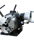 Eight Inch Precision Indexing Spacer With Adjustable Chuck And Worm Gear Rotary Table Built Tough For Heavy Shop Use, side view.