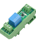 One Channel Relay Module For DIN Rail Mount With 5V/12V DC Options, 10A Load, PNP/NPN 1NO 1NC, LED Indicator, green housing
