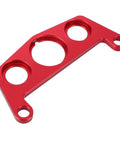 Red aluminum key switch mount for 450R ATV, machined plate with multiple cutouts