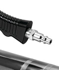 Close-up of nozzle and knurled thick wall barrel of Air Grease Gun For Automotive, Workshop, And Marine Use With 4500 To 6000 PSI At The Tip