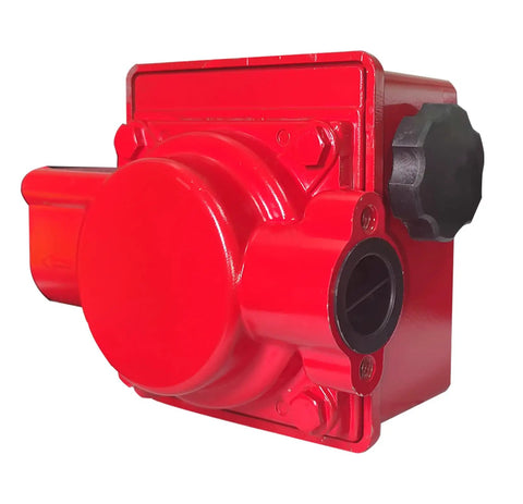 1 Inch Mechanical Fuel Meter For Diesel And Gas Transfer Pumps, Heavy Duty Flow Meter With Big Dial Display, Resettable Three Subtotals Readouts And Six Digit Total, Built For High Viscosity Liquids Like Oil, Lubes And Fuel, red housing