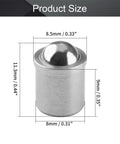 Heavy Duty Stainless Steel Ball Plunger Cabinet Catch And Drawer Latch 4 Pack Premium Silver Tone Hardware close-up of size details.