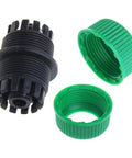 Top Tier Five Piece Quick Connect Hose Kit For Garden Drip Irrigation And Pipe Repair, Includes Plastic Adapter Fittings To Fix Leaks And Extend Water Flow Smoothly Without Tools Or Hassle. black and green plastic threaded hose fittings for drip irrigation repair