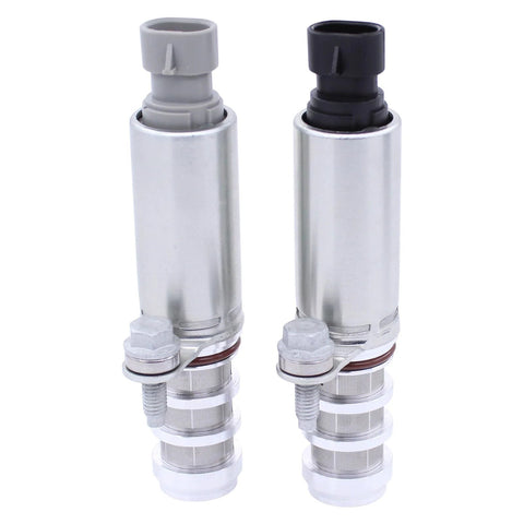Engine VVT Solenoid Kit With Wire Connector For Chevy GMC Buick Pontiac Cars And SUVs Like Terrain Verano Regal Malibu HHR G6 Cobalt Captiva Aura Ion Vue LaCrosse And More Include Intake Exhaust Camshaft Position Sensor And Actuator, front view