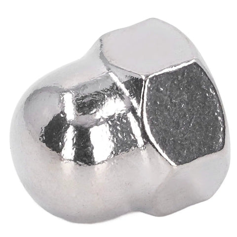 Dope 50Piece 304 Stainless Steel Cap Nut Set For Fastener Repairs And Machine Maintenance Plus Rustproof Gear That Will Keep Your Vehicle Running Smooth. close-up chrome cap nut