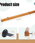 Heavy Duty Solid Pine Handrail Knockout Non Slip Staircase Grab Bar Wall Mounted Safety Railing, 24 inch dimensions.