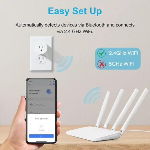 Smart Plug For Alexa And Google Home With Remote Control And Timer No Fuss Setup 2.4GHz WiFi Only Easy Setup Via Smart Life App