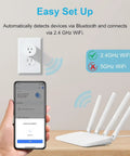 Smart Plug 4 Pack 2.4GHz WiFi Only Remote Control And Timer setup with phone and router, Easy Setup Via Smart Life App.