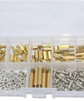 Assorted M3 Brass Nuts And Spacers Kit 180 Piece Set For PCB And Motherboard Assembly Includes Hex Nuts Standoffs Pillars Spacers And Screws in clear plastic box