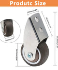 Four Pack Of One Point Five Inch Rigid Caster Wheels With Rock Hard Stainless Brackets And Smooth As Butter Rubber Tires size dimensions