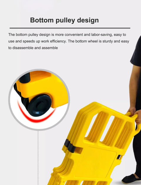 Rock Solid Safety Barricade Folding Security Gate Featuring High Visibility Temporary Pedestrian Fence Made For Crowd Control And Restricted Zones Using Heavy Duty Polyethylene For Zero Fuss Setup
