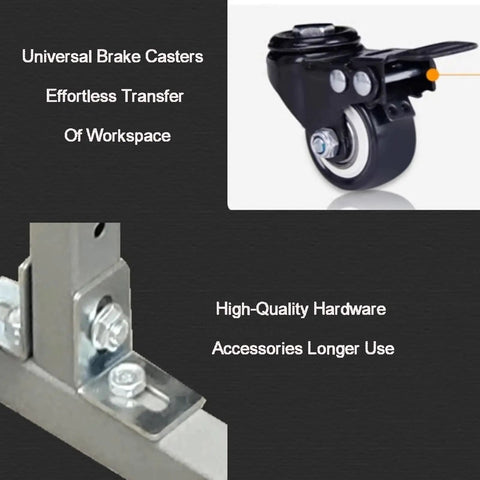 Rugged Wire Spool Rack For Cable Reels Steel Wire Dispenser with brake caster and hardware details for 100 lb capacity