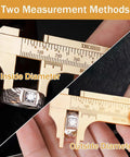 Pocket Brass Vernier Caliper With Double Scale Sliding Gauge measuring ring diameters inside and outside in dual scale.