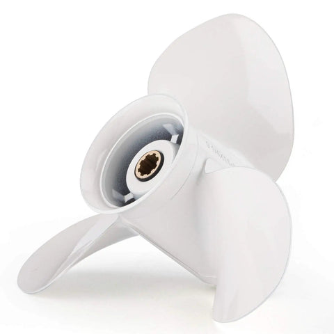 9.25 X 11 Aluminum Boat Propeller For Yamaha Outboard Motors 40 60 HP OEM 8 Spline 3 Blade Right Hand Rotation White Finish Built Tough For Rough Water And Long Lasting Performance