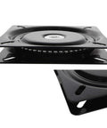 Heavy Duty 7 Inch Square Bar Stool Swivel Plate For Buttery Smooth 360 Degree Spin With Rust Proof Steel and No Skip Roll viewed from top with round center.