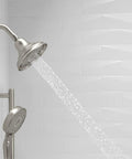 Bancroft 3 Function Showerhead With Katalyst Massage And Silk Sprays In Vibrant Brushed Nickel MasterClean Nozzles For No Fuss Cleaning