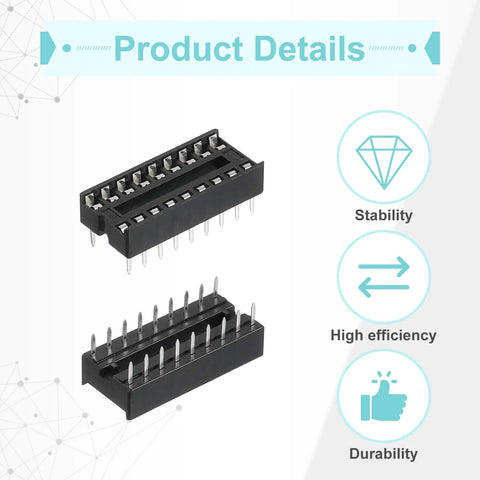 DIP IC Socket Adapter Kit 26 Pieces Set With 18 Pin 7.62mm Row Pitch And 2.54mm 0.1 Inch Pitch For Breadboard Projects And PCB Design