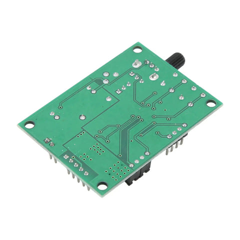 Micro Stepper Motor Driver Board For Robotics And Automation, green PCB rear view with pin headers