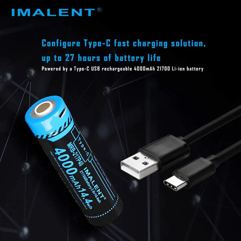 Type-C USB rechargeable 4000mAh battery and cable for Ms03 13000 Lumen LED Flashlight With 3 Cree XHP70 2 LEDs Tactical EDC Light