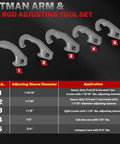Five Piece Tie Rod Adjusting Tool Set For Steering Linkage Systems Protects Tie Rod Sleeves During Alignment Ensuring Precise Safer Front End Service Pro Grade, 5 sizes