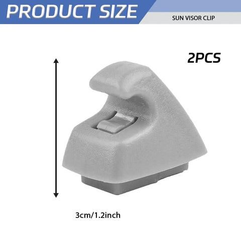 Sun Visor Clips For Cars Pack Of 2 Replacement Sun Visor Retainer Holders Durable ABS Plastic Bracket Hooks For Chevy Silverado Cruze Tahoe Gray