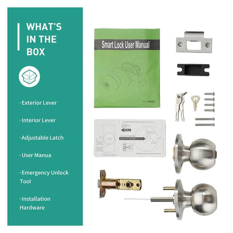 Ditch The Old School Keys With This Ultra Smooth One Touch Fingerprint Smart Lock Keyless Entry Door Deadbolt Fo Shur user manual, installation parts, and tools.