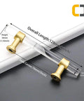 Ten Pack 3 Inch Acrylic Drawer Pulls Gold Cabinet Handles Clear Glass Hardware with measurements