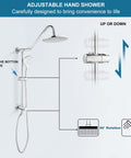Polished Chrome Retrofit Rain Shower System With 8 Inch Rainfall Head, ABS Handheld Sprayer, Wall Mount Shower Faucet Combo