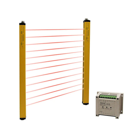 Heavy Duty Industrial Safety Light Curtain With 40mm Beam Spacing, Anti Interference MCU Sensor for Punch Press Guards shown in use