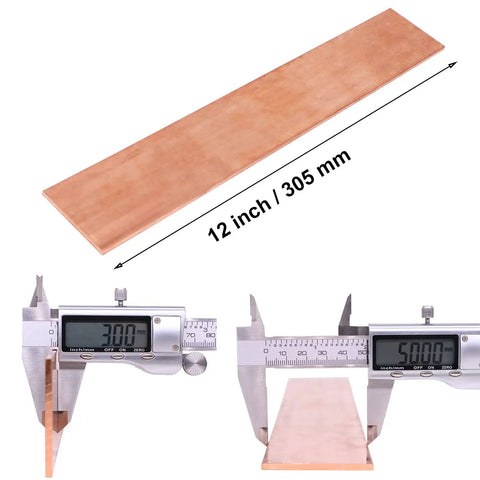 Copper Flat Bar One Eighth Inch By Two Inch By Twelve Inch Solid Stock For DIY Crafts Milling Lathe Knife Making