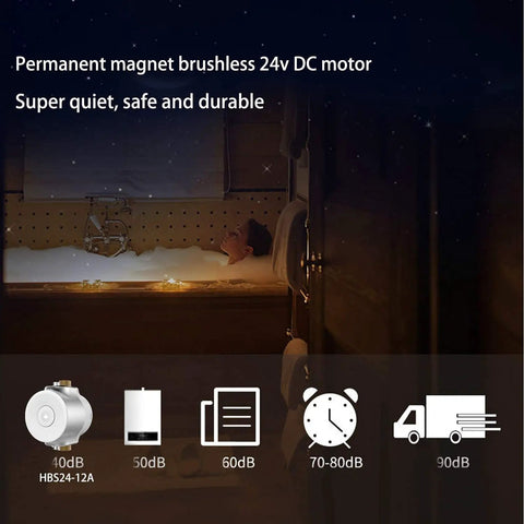 Permanent magnet brushless 24v DC motor for Slick Smart Instant Hot Water Recirculator Pump, showcasing quiet operation.