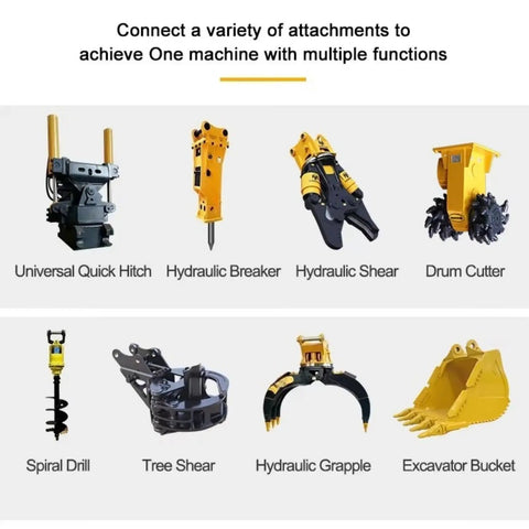 Customizable Remote Control Demolition Robot For Concrete Breaking And Disaster Rescue Heavy Duty Robot attachments displayed