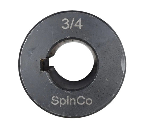 Super Tough 3/4 Inch Keyed Solid Shaft Coupler With Set Screws And Keyway Built From C1018 Mild Steel With Black Oxide Finish Great For Reliable Connections In Motors Pumps And Industrial Equipment. Front view of black oxide 3/4-inch keyed shaft coupler, C1018 steel, with keyway