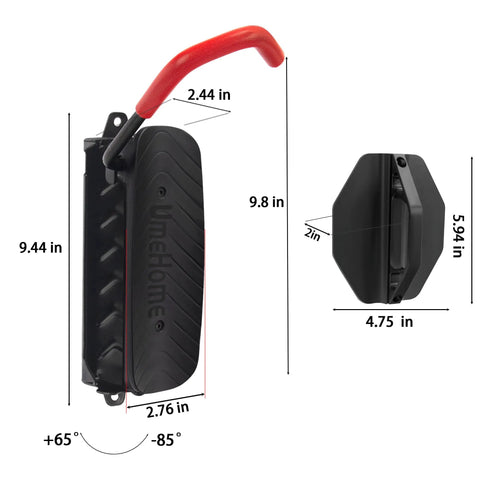 Rock Solid Swivel Bike Wall Mount Rack For Garage, Space Saving Bicycle Hanger With Rubber Coated Hooks dimensions